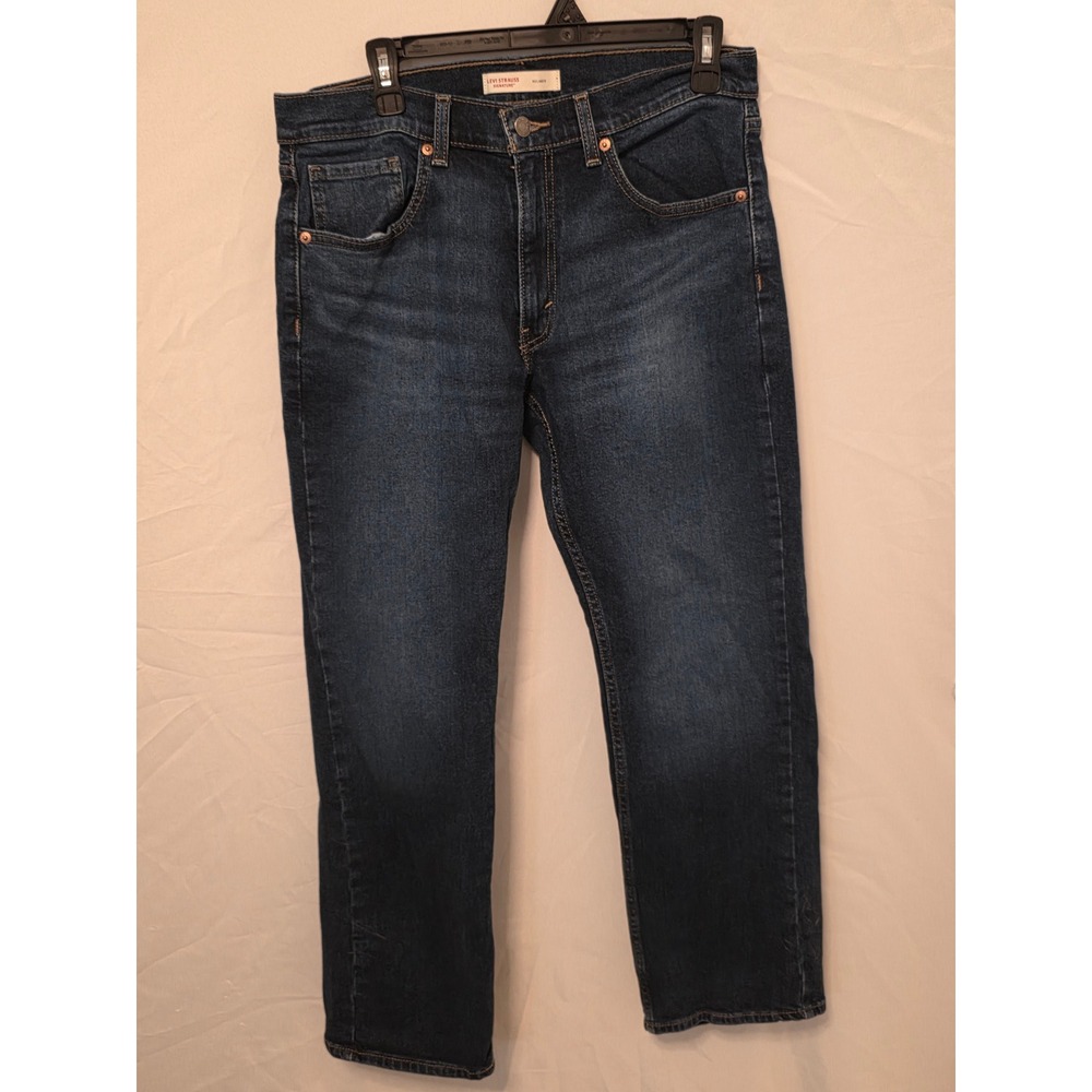 Jeans Mens 32x30 Levi Strauss Signature Relaxed Fit Dark Wash 0 Indigo Stretch
